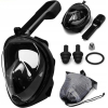 Maska do nurkowania POINT Black L/XL – pełnotwarzowa, panoramiczny widok 180°, system AntiFog i DryTop