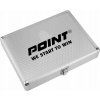 Aluminiowy futerał Point – widok z przodu, kolor srebrny