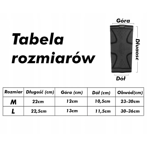 tabela rozmiarów POINT stabilizator łokcia