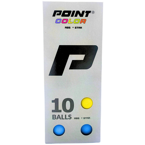 Zestaw 10 kolorowych piłeczek do tenisa stołowego Point Color ABS w opakowaniu