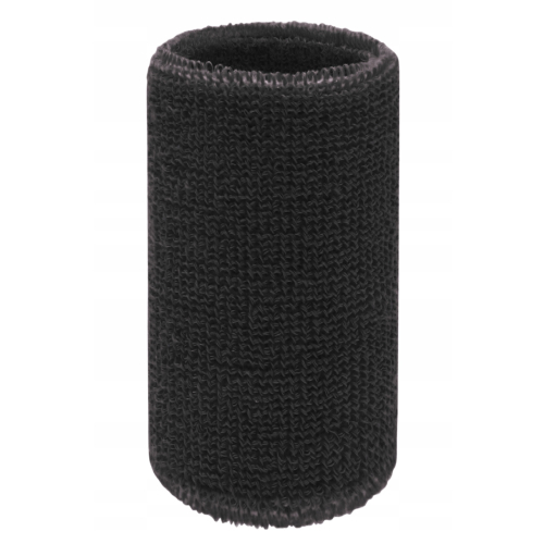 Opaska POINT na nadgarstek – czarny kolor, szerokość 12 cm, uniwersalny materiał frotte