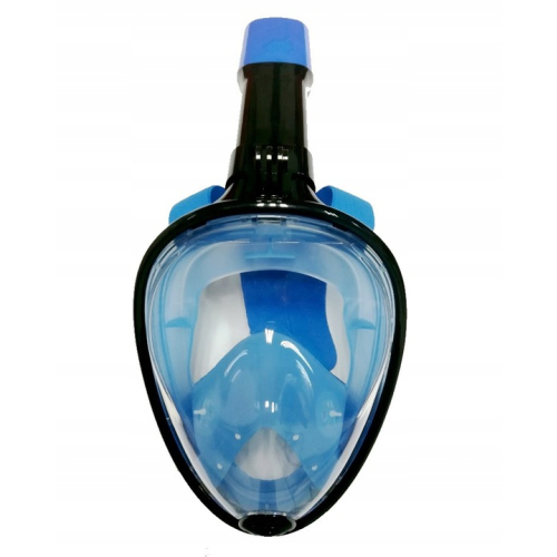 Pełnotwarzowa maska snorkelingowa POINT Blue L/XL – widok z przodu, solidna konstrukcja ABS