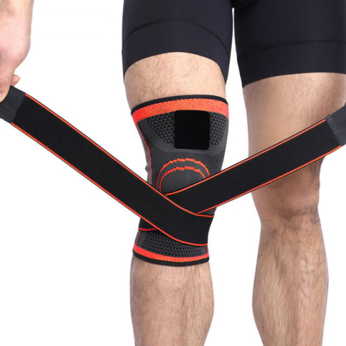 Stabilizator kolana POINT pomarańczowy M/L/XL – elastyczny ściągacz z podwójnymi paskami mocującymi